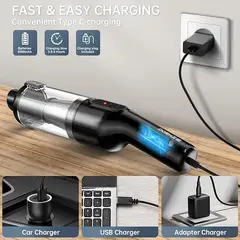 GENERICO - ASPIRADORA INHALAMBRICA AUTO Y CASA con accesorios