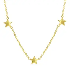 TIANA JOYAS - Collar de 5 Estrellas de Plata 925 enchapada en oro 18k.