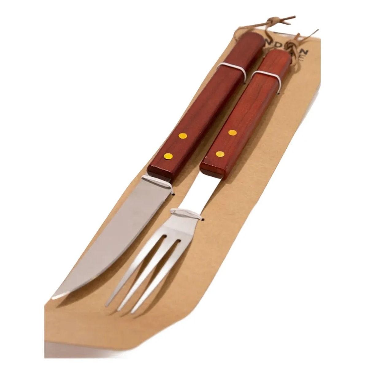 GENERICO - Pack X2 Set Parrillero Para Asado Cuchillo Tenedor Acero Inoxidable