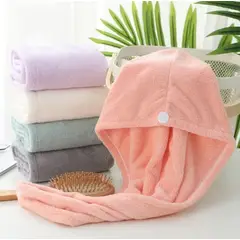 GENERICO - Toalla De Secado Para Cabello Tipo Turbante Color Rosado