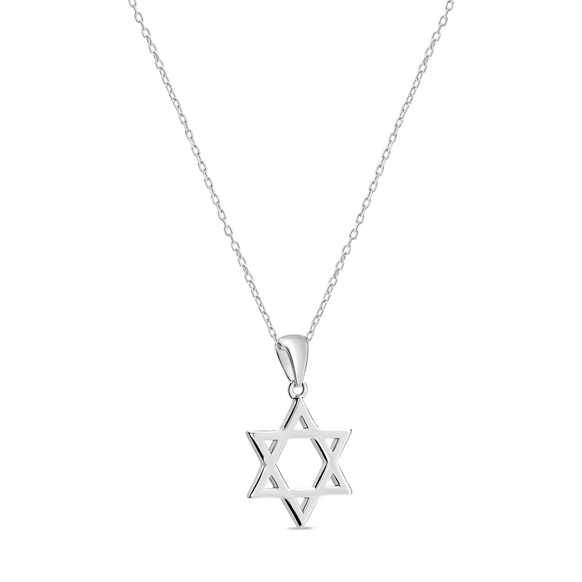 TIANA JOYAS - Collar Religioso con la Estrella de David de Plata 925 Joya Fina