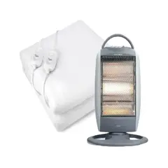 NEX - Estufa Halogena 1100w + Calientacama 2 Plazas 60w Blanco