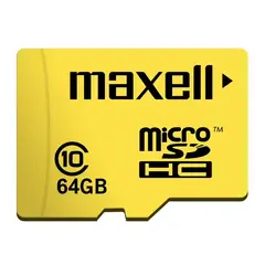MAXELL - Tarjeta de memoria MicroSD 64GB + Adaptador 90MBs