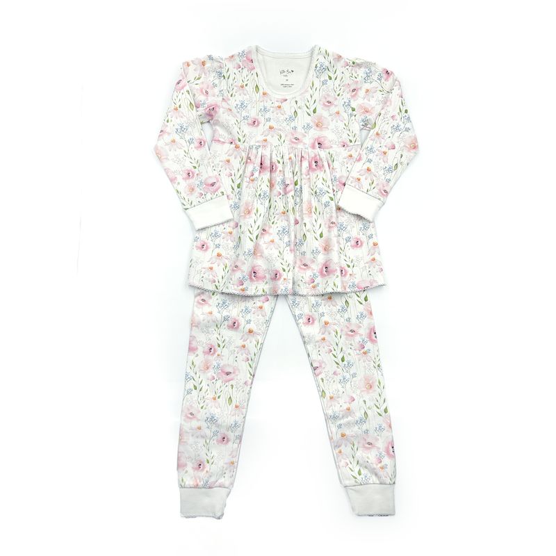 LITTLE BEE - Pijama Largo 100% algodón pima modelo Wildflowers