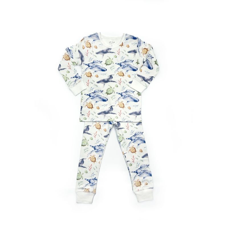 LITTLE BEE - Pijama Largo 100% Algodón Pima Modelo Turtles