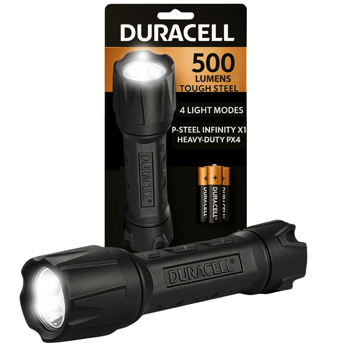 DURACELL - Linterna Duracell P-Steel Infinity X1 De 500 Lumenes Led Ipx4