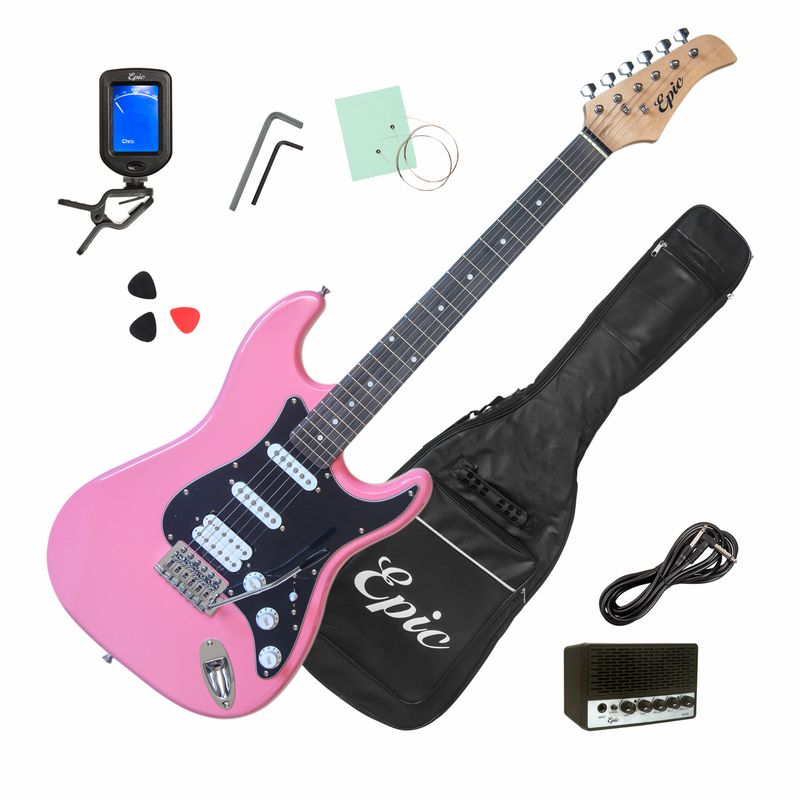 EPIC - Pack Guitarra Eléctrica Epic Amplificador Bluetooth Pink