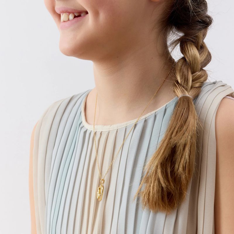 TIANA JOYAS - Collar Religioso con medalla de la Virgen de Plata 925 baño en Oro 18k