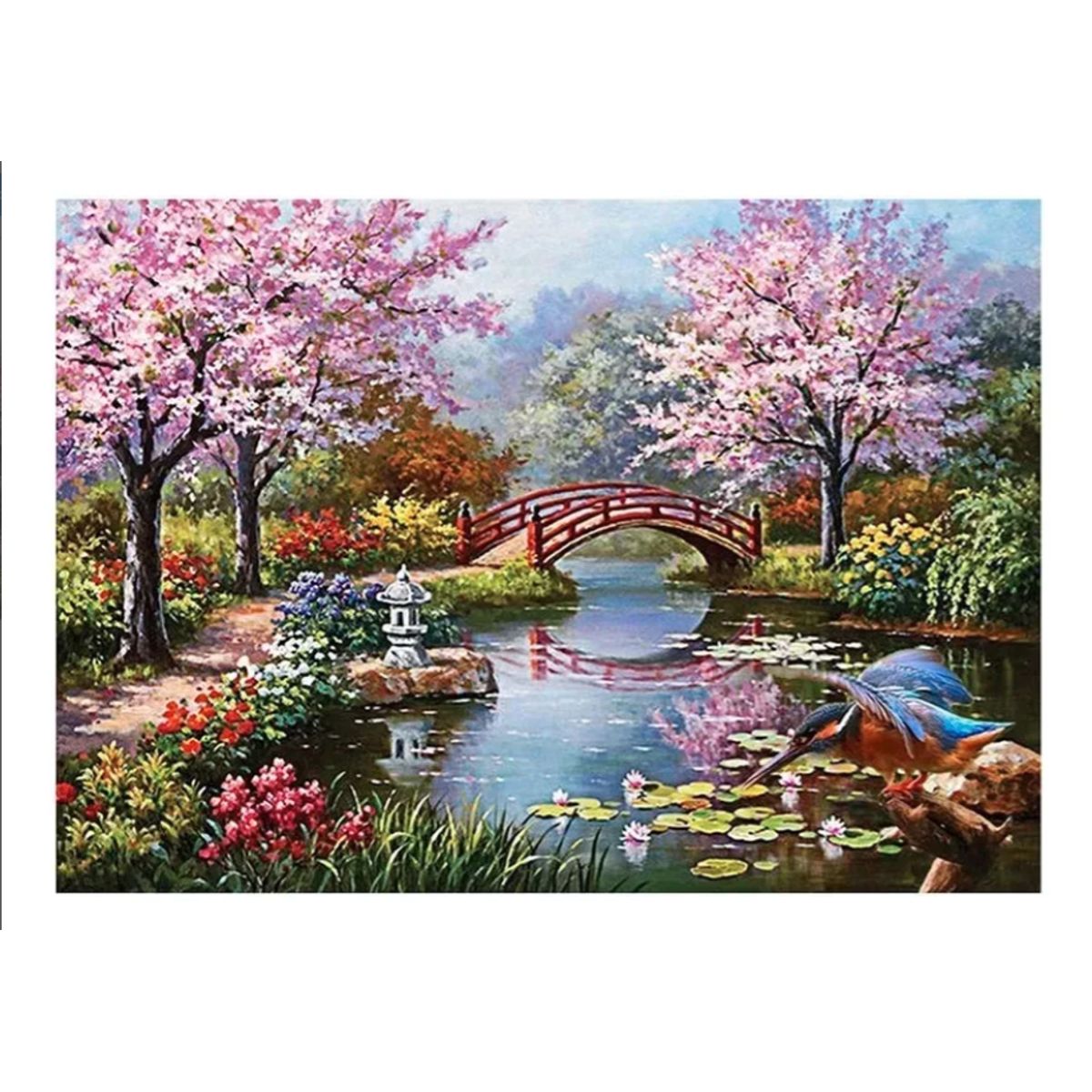 GENERICO - Bordado Pintura Diamante - Jardin Japones Paisaje 50x25