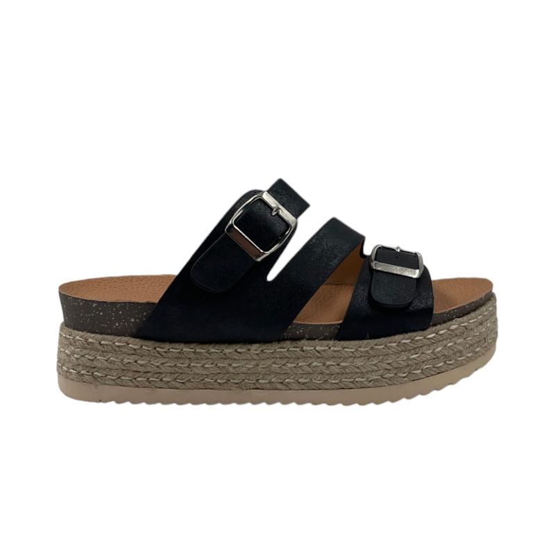 HERIEL - Sandalia Negra Plataforma Mujer