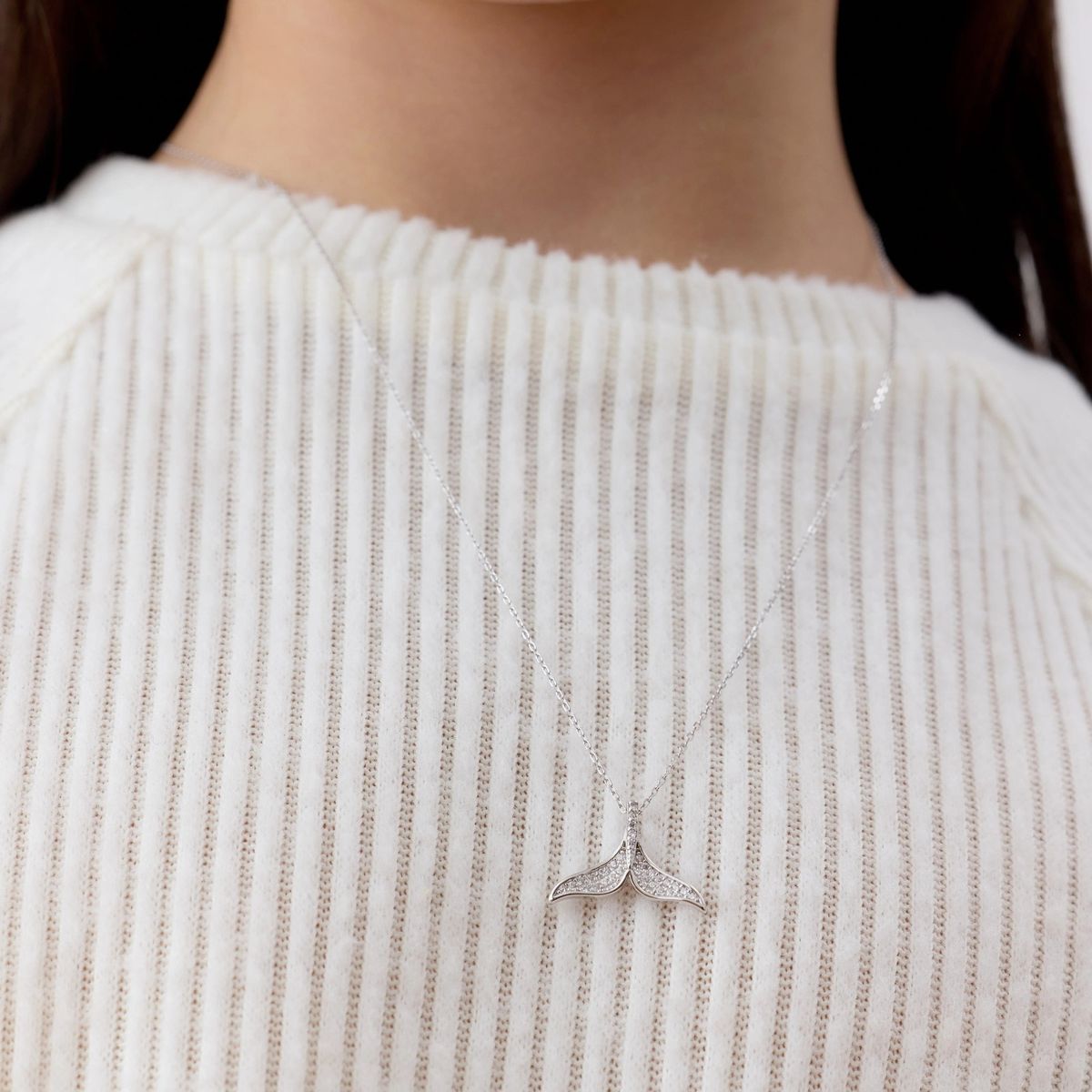 TIANA JOYAS - Collar de Cola de Ballena con Circones de Plata 925