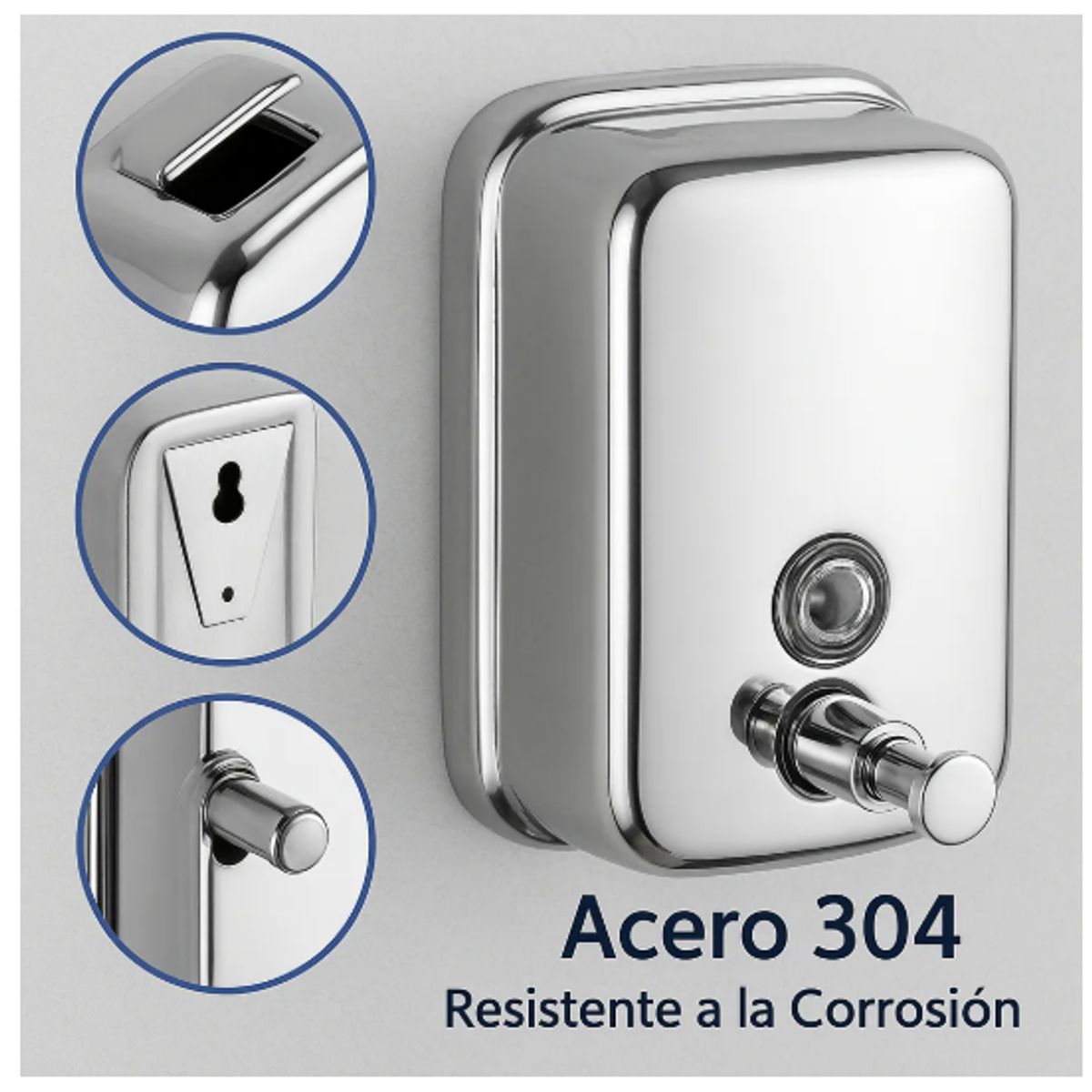 GENERICO - Dispensador Metalico Jabon Liquido Desinfectante Gel 500ml