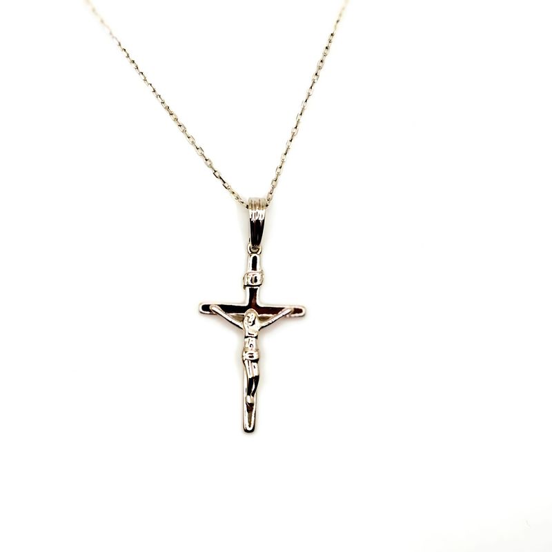 TIANA JOYAS - Collar Religioso con una Cruz de 25mm de Plata 925