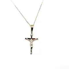 TIANA JOYAS - Collar Religioso con una Cruz de 25mm de Plata 925