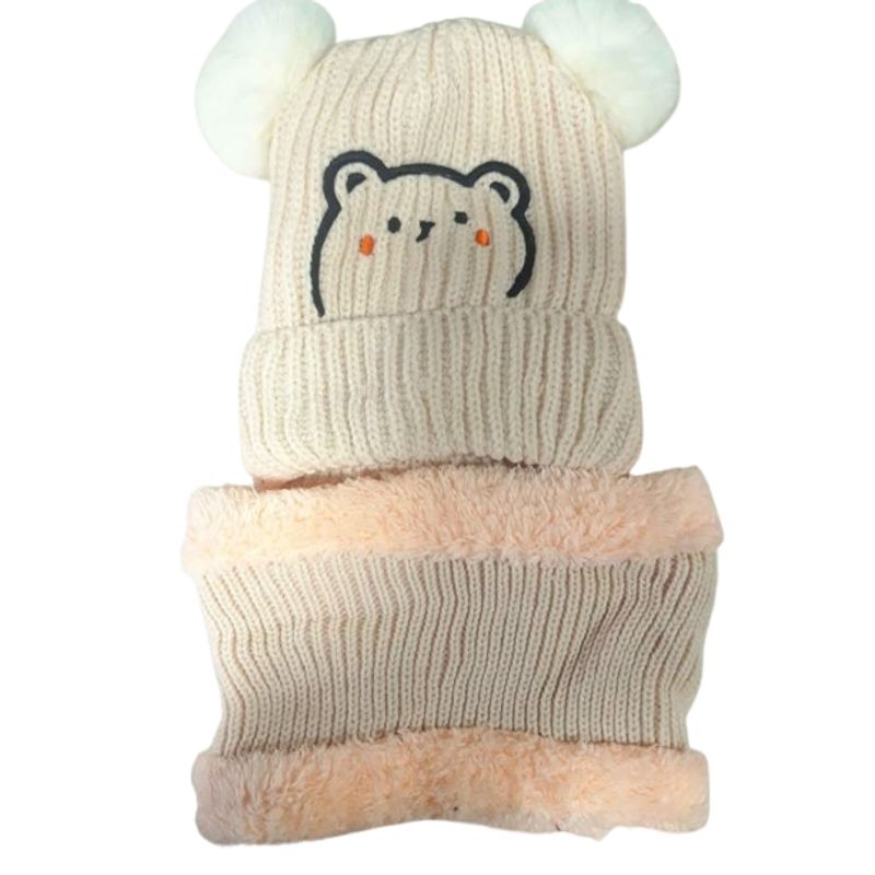 GENERICO - Set gorro y bufanda para niños 2 años a 5 años