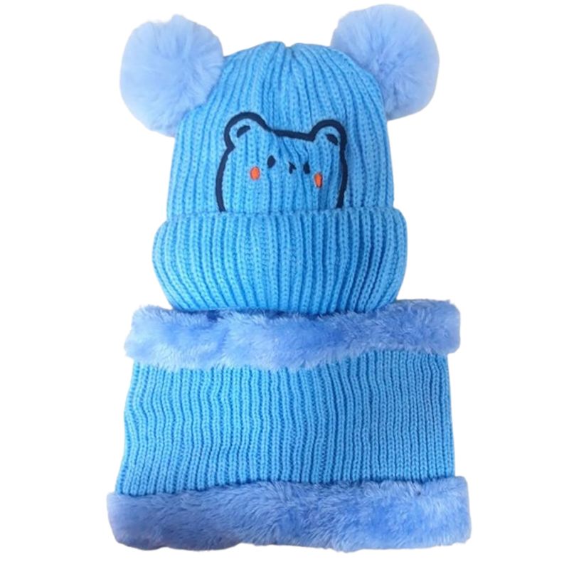 GENERICO - Set gorro y bufanda para niños 2 años a 5 años