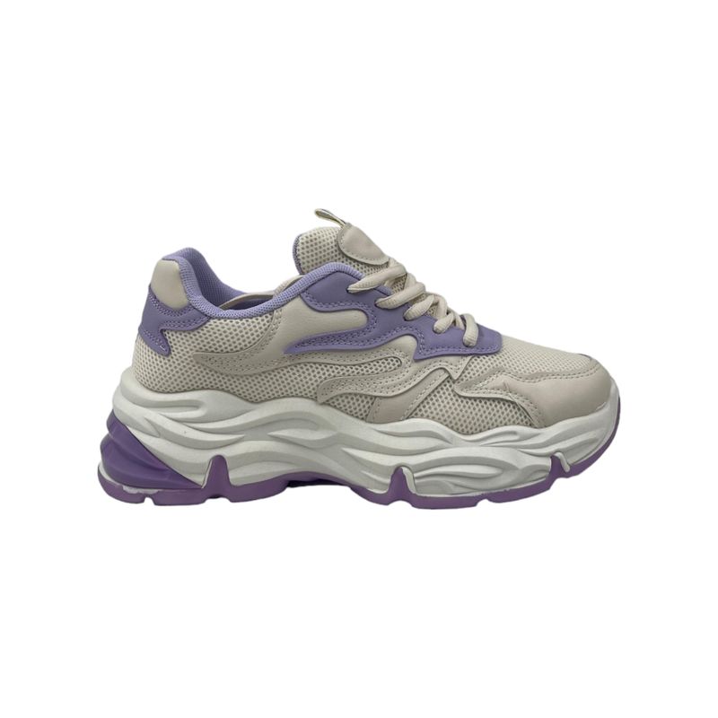 HERIEL - Zapatilla Blanca y Purpura Mujer
