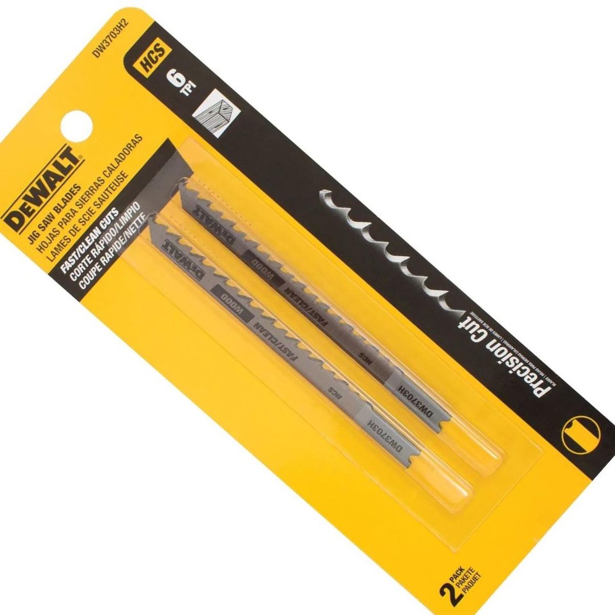 DEWALT - Set 2 Hojas Sierra Caladora Dewalt Dw3703h2 6tpi Corte Limpi