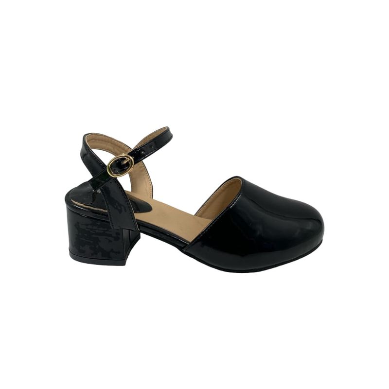 HERIEL - Zapato Negro Taco Charol Mujer