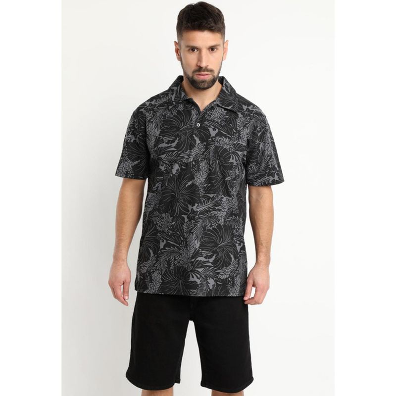 KOTTING - Polera Pique Estampada Negro KOTTING