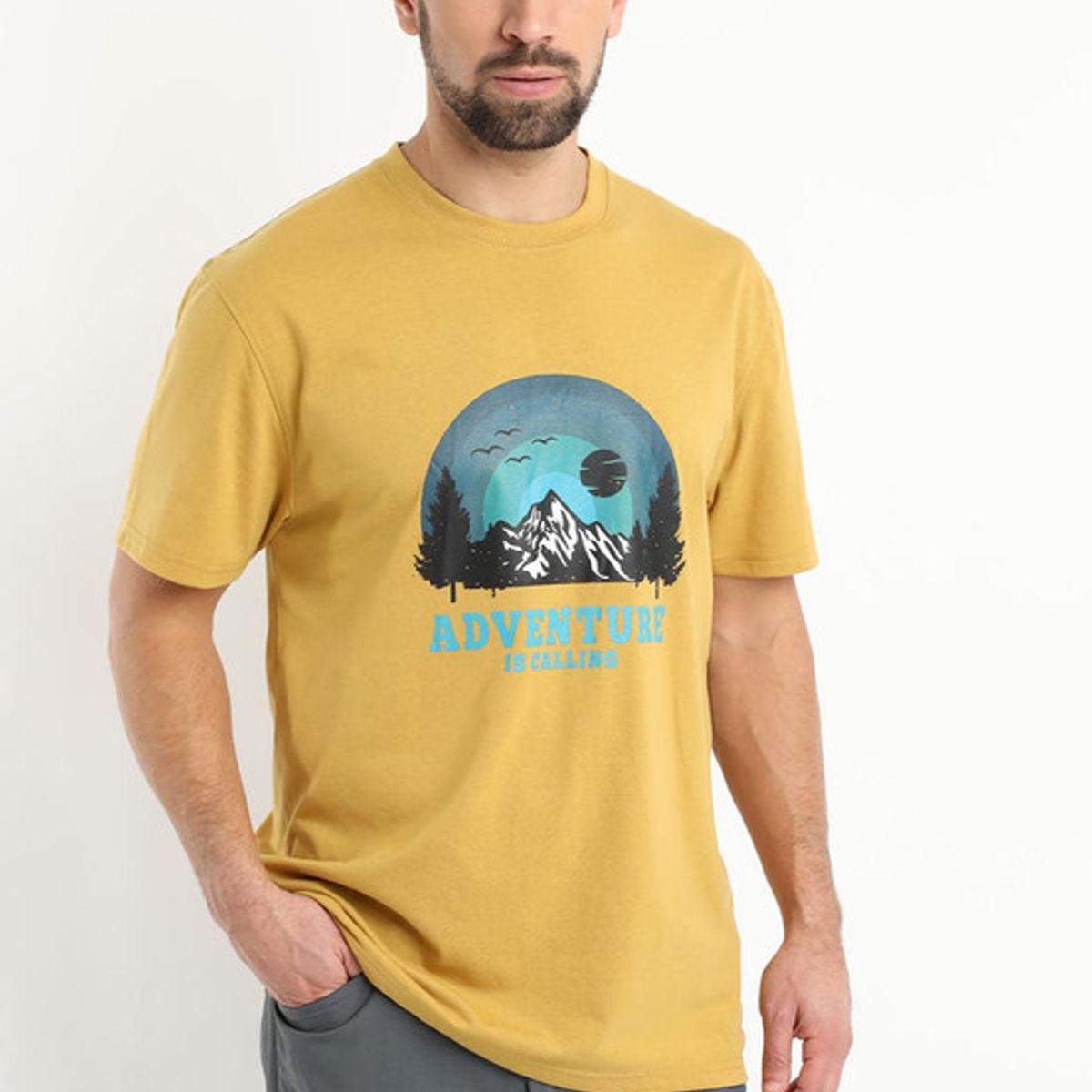 KOTTING - Polera Estampado Outdoor Amarillo KOTTING