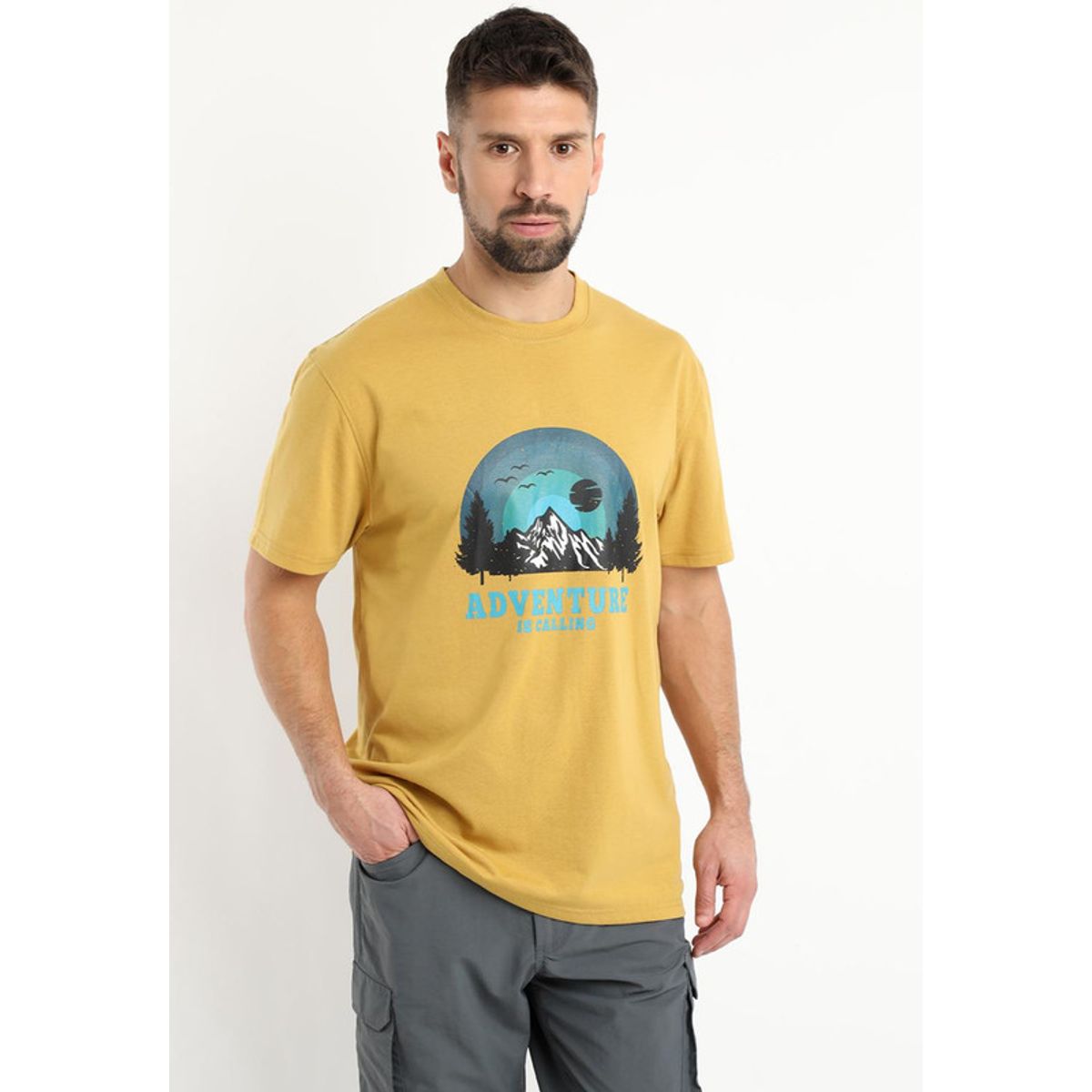 KOTTING - Polera Estampado Outdoor Amarillo KOTTING