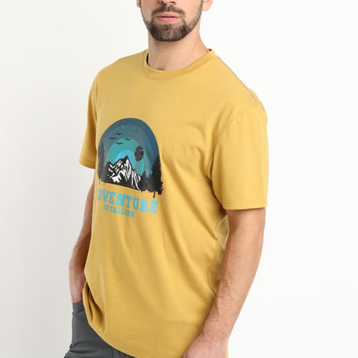 KOTTING - Polera Estampado Outdoor Amarillo KOTTING