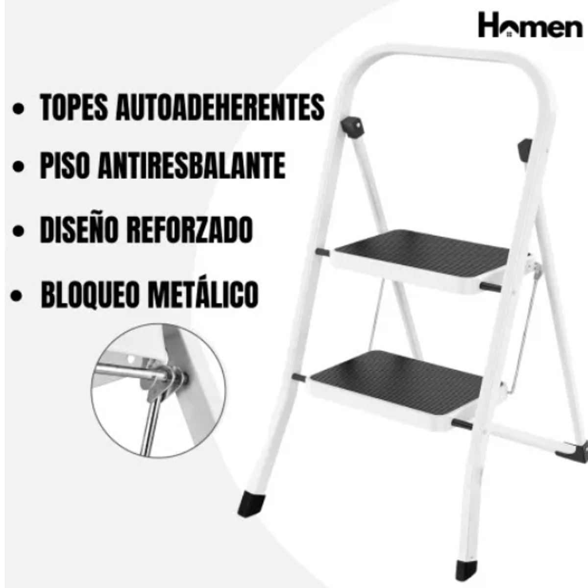 HOMEN - Escalera de aluminio tijera Homen ESCALERA2P blanco