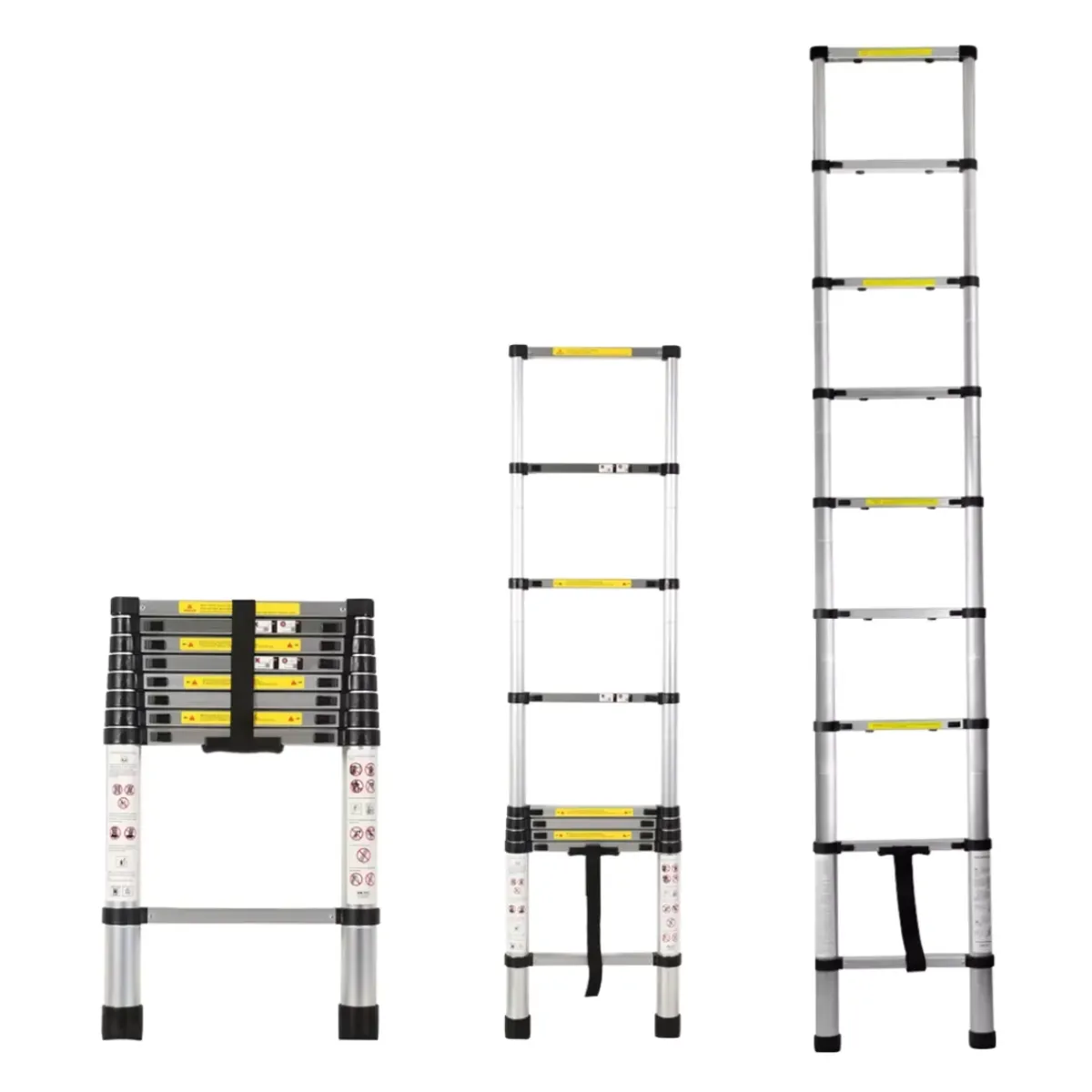 LERNEN - Escalera Telescópica Plegable 2.6 Metros Lernen Color Gris