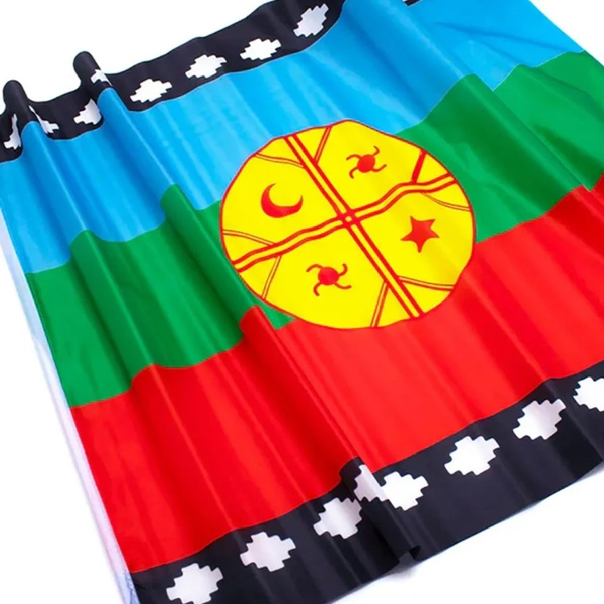GENERICO - X2 Bandera Mapuche Chilena Bandera De Chile Mediana 90x145 Tela