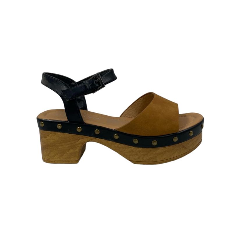 HERIEL - Sandalia Camel Plataforma Mujer