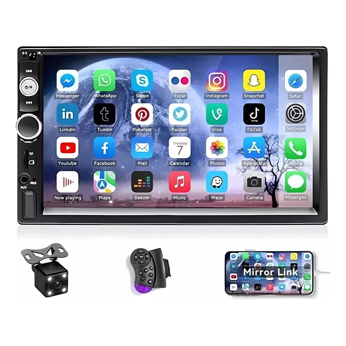 MUNDO MAGIA - Radio Auto 2 Din Mirror Link+camara Retroceso+comando