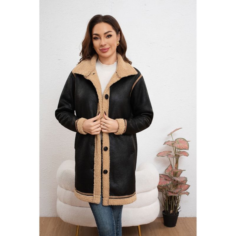 MPROPIA - Chaqueta Abrigo Mujer Largo Interior Chiporro Tendencia Moda 7586