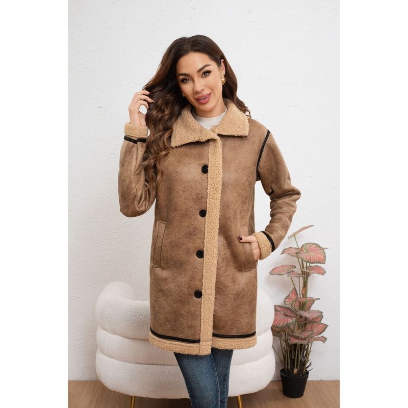 MPROPIA - Chaqueta Abrigo Mujer Largo Interior Chiporro Tendencia Moda 7586