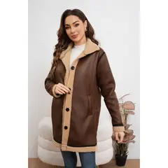 MPROPIA - Chaqueta Abrigo Mujer Largo Interior Chiporro Tendencia Moda 7586