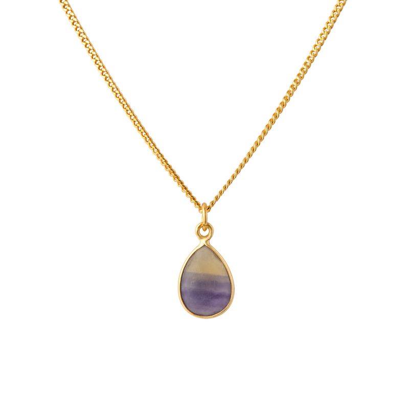 BOAZ JOYAS - COLLAR VERA FLUORITA BAÑADO EN ORO