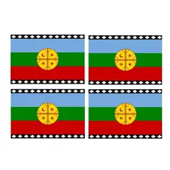 GENERICO - X4 Bandera Mapuche Chilena Bandera Chile Mediana 90x145 Tela