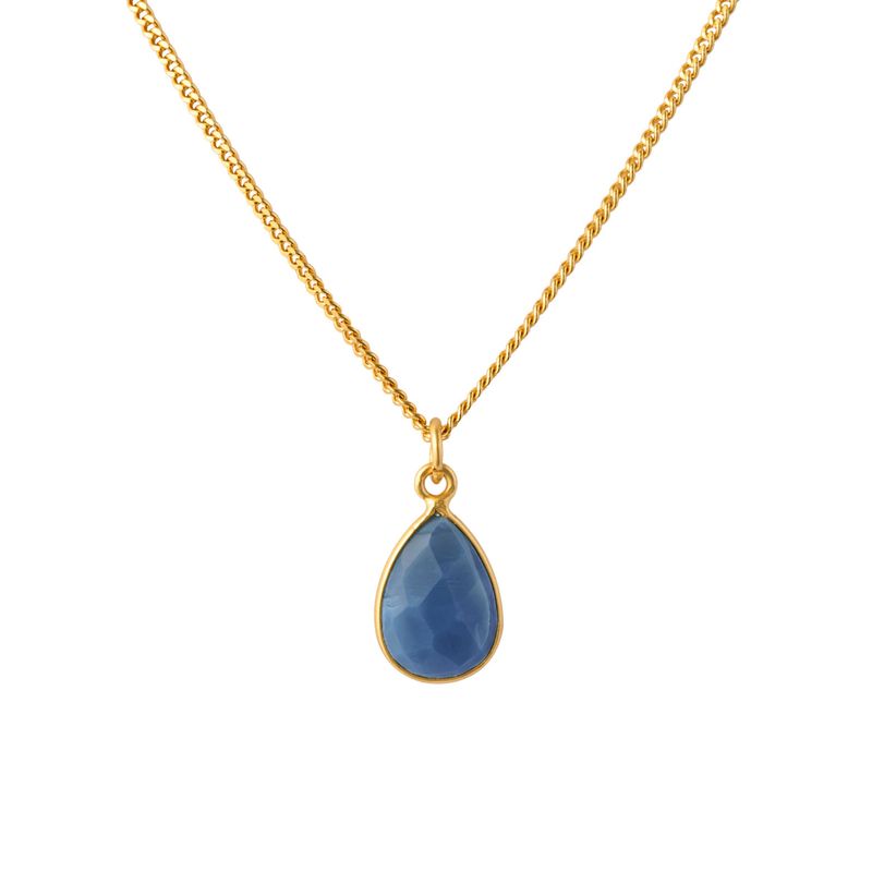 BOAZ JOYAS - COLLAR VERA ÒPALO AZUL BAÑADO EN ORO Logrado