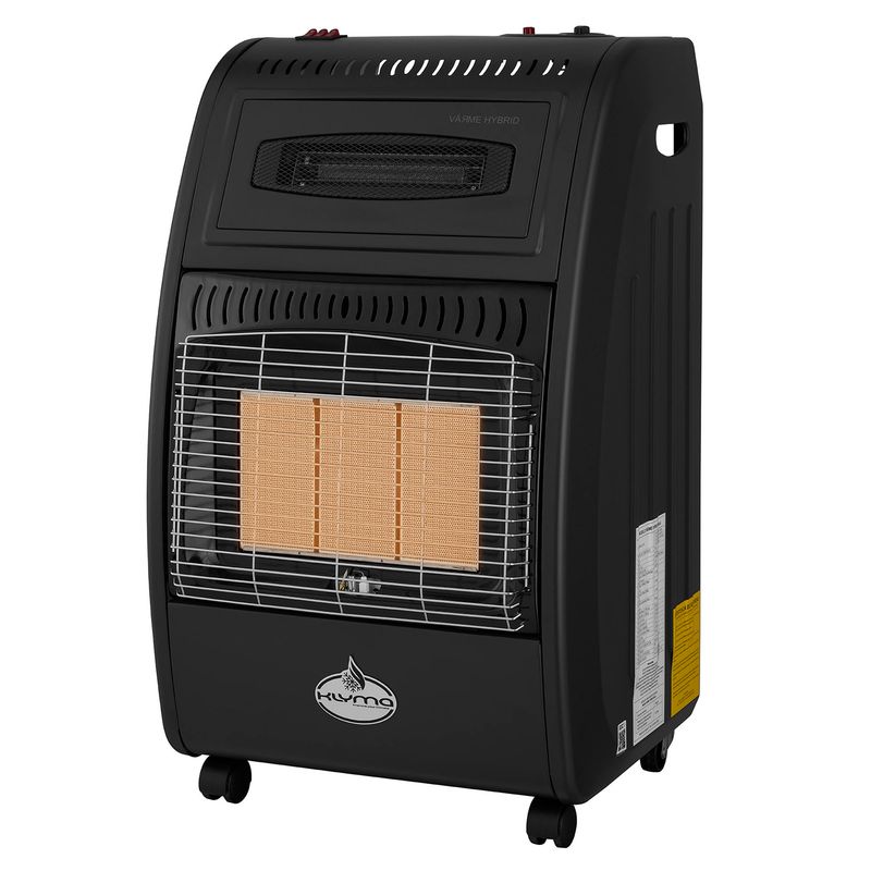 KLYMA - Estufa a Gas Hibrida 15 Kg 4.2Kw 1500W VARME HYBRID Black