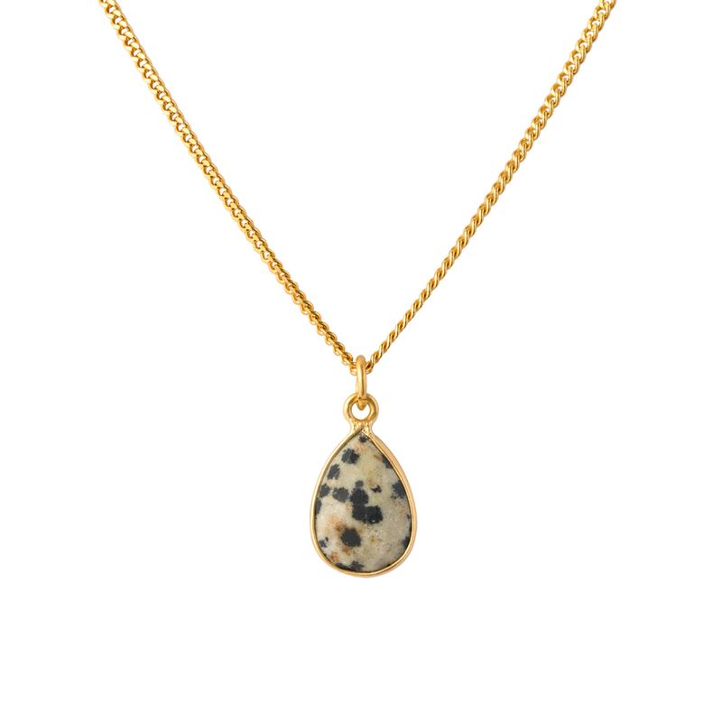 BOAZ JOYAS - COLLAR VERA JASPE DÁLMATA BAÑADO EN ORO