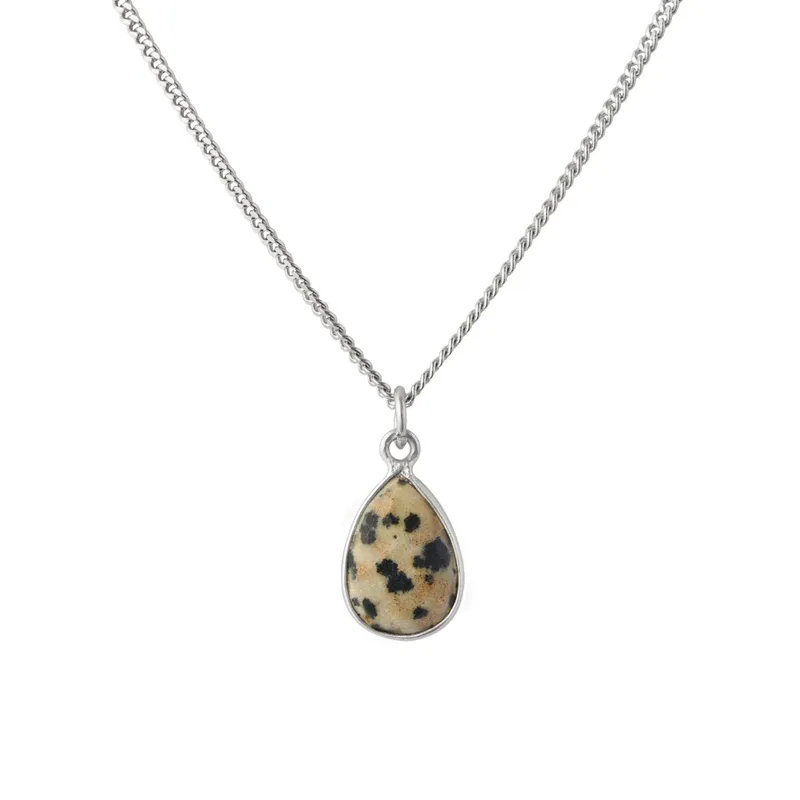 BOAZ JOYAS - COLLAR VERA JASPE DÁLMATA PLATA