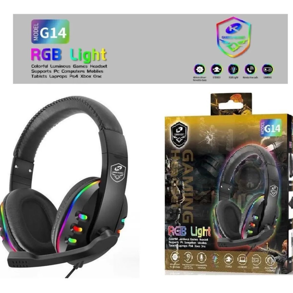 GENERICO - Audífonos Gamer RGB G14