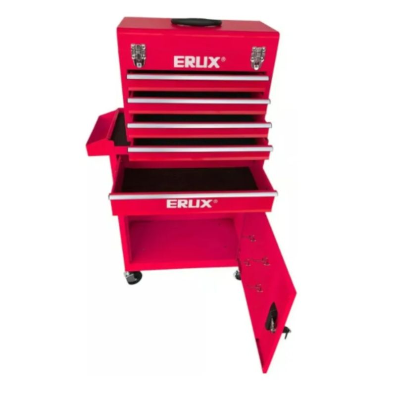 ALTERNATIVE - Gabinete Metálico Caja Porta Herramientas Con Ruedas Roja