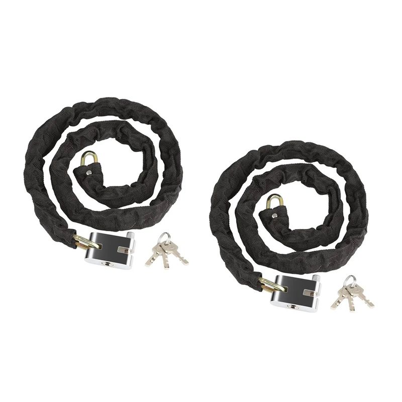 GENERICO - Pack X2 Cadena Seguridad - Candado Para Motos Bicicleta 100cm