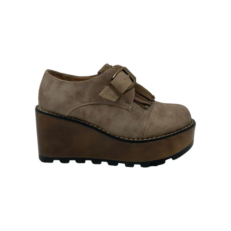 HERIEL - Zapato Khaki Gamuza Plataforma