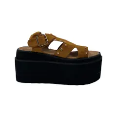 HERIEL - Sandalia Camel Plataforma