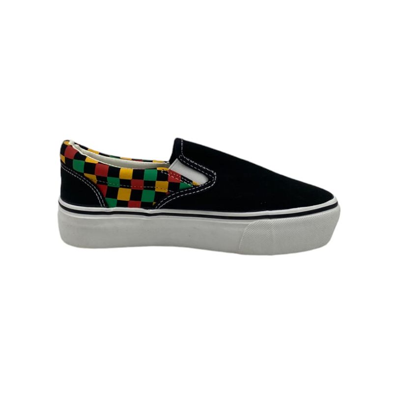 HERIEL - Zapatilla Negra Multicolor Slip on