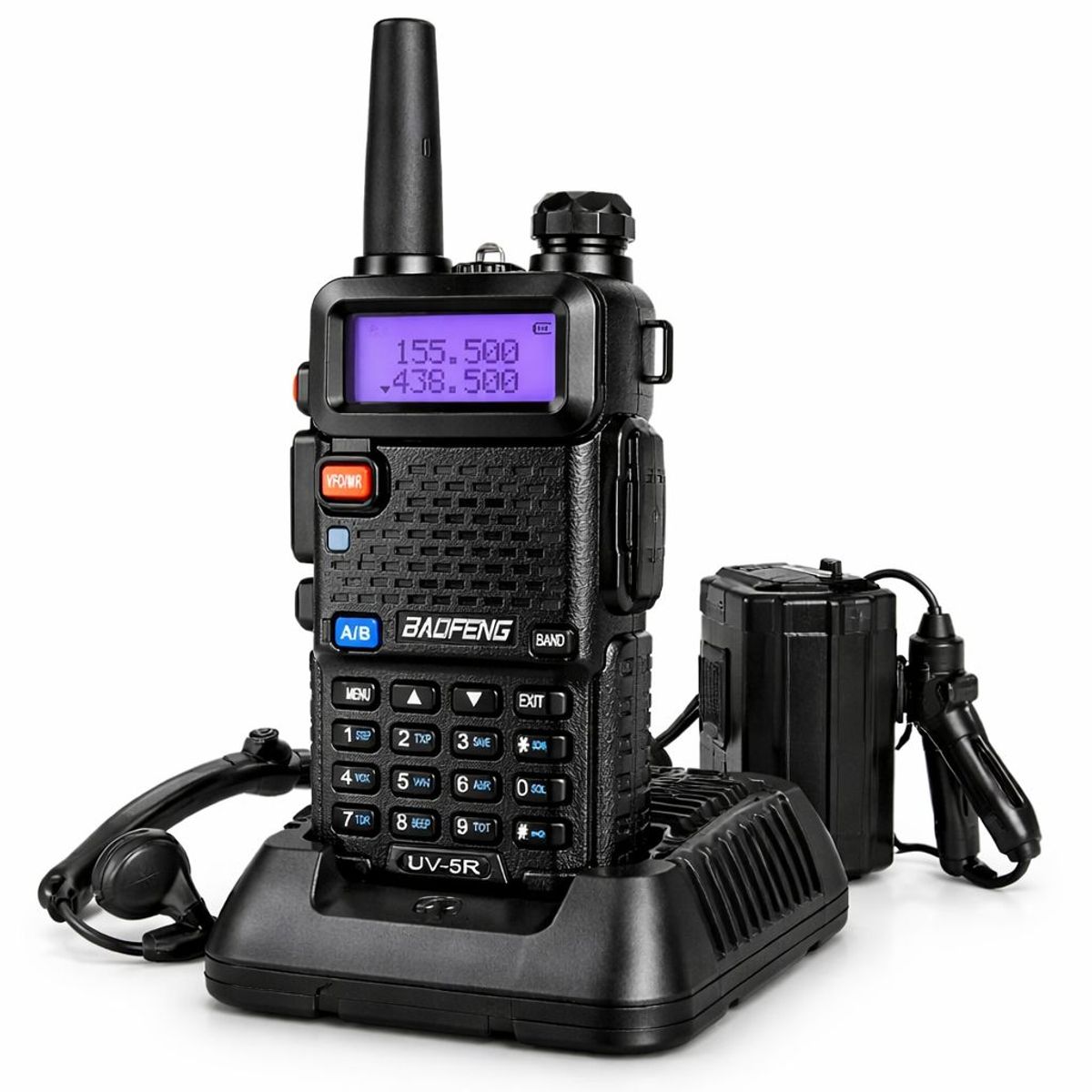 BAOFENG - Walkie Talkie Baofeng  Dual Banda Con Manos Libres Alcance 6KM Radio Portatil Profesional