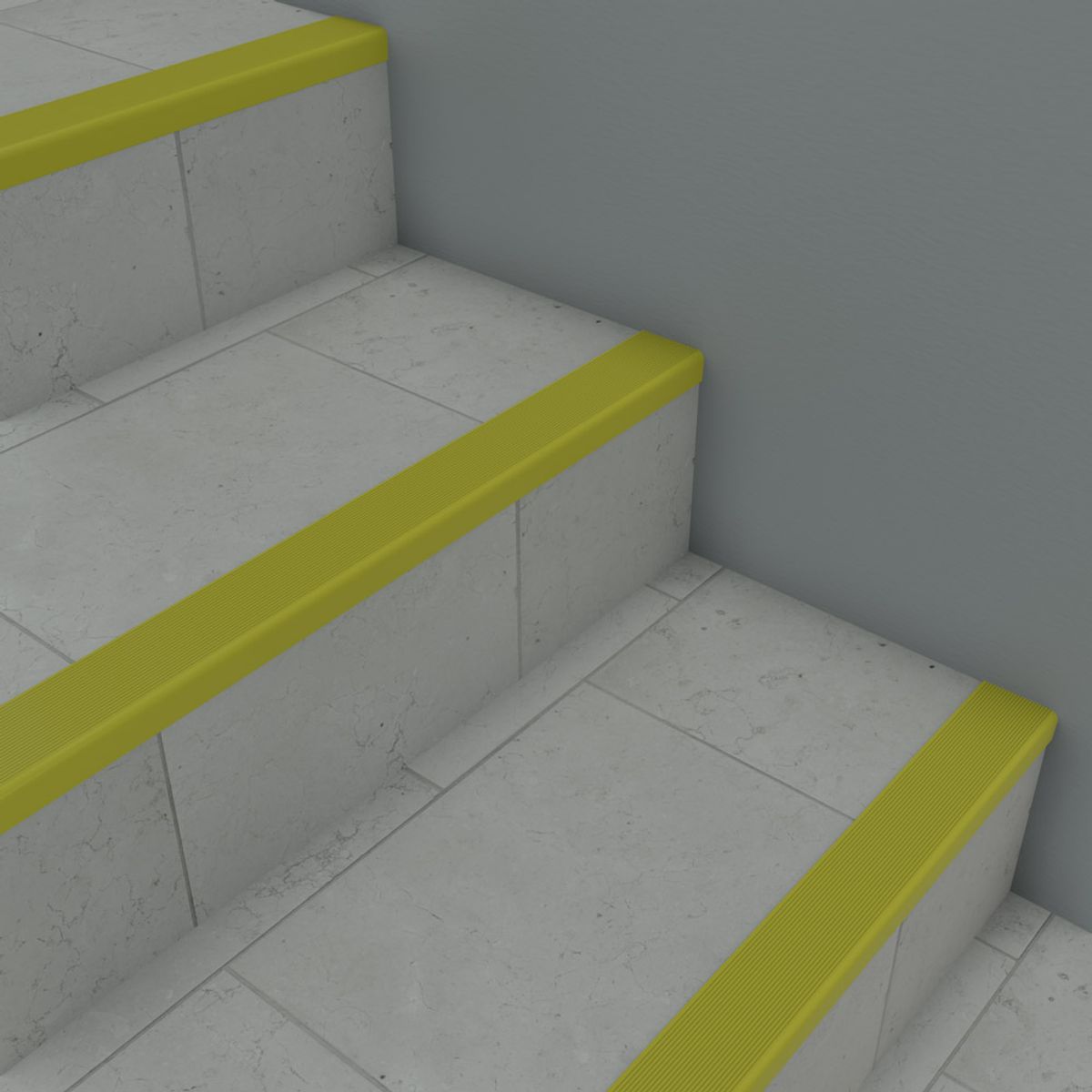 GENERICO - Nariz de Grada 37x37mm x 120cm Caja 10 Unidades PVC Amarillo