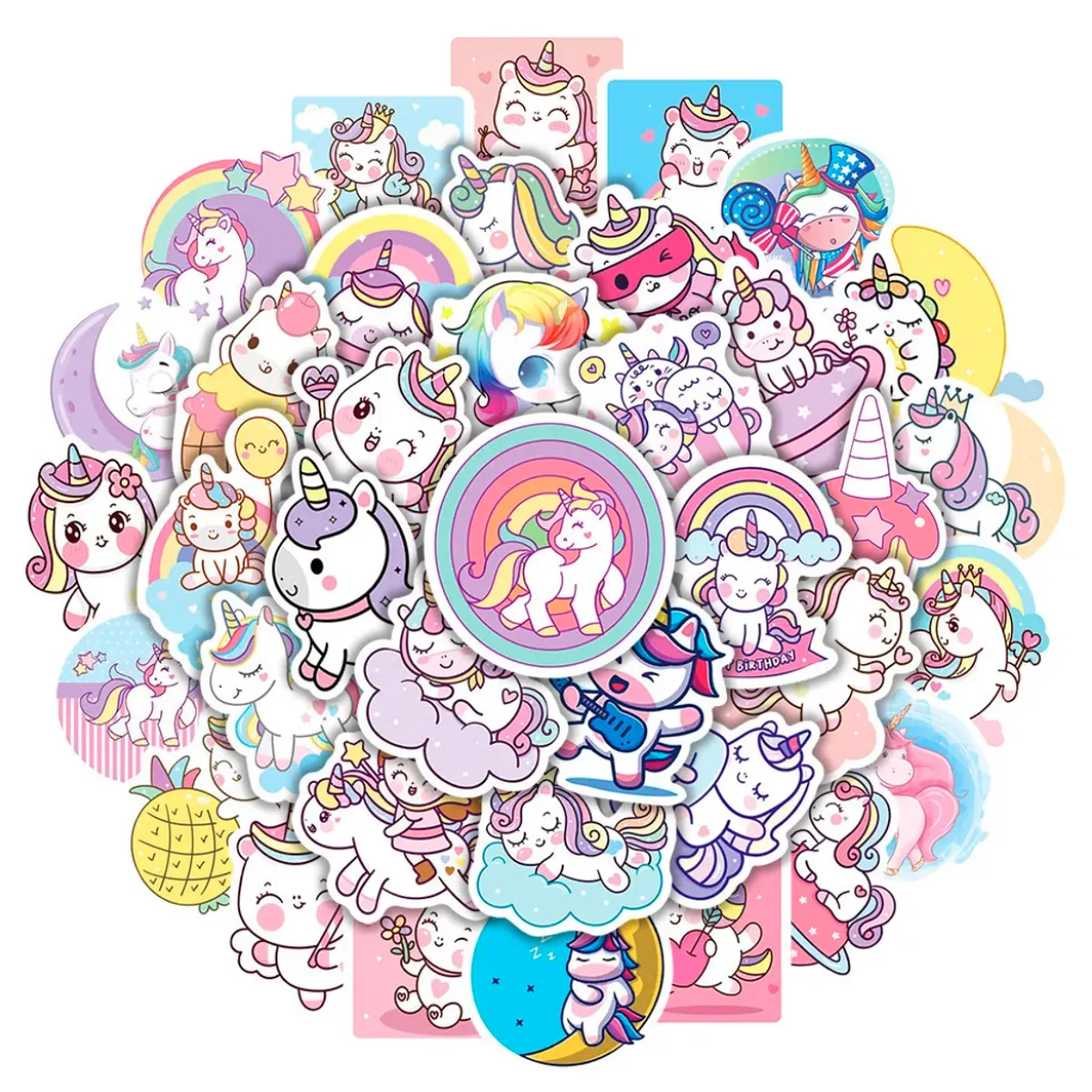 GENERICO - 50 Stickers Pony Poni Kawaii Calcomania Niña Princesa